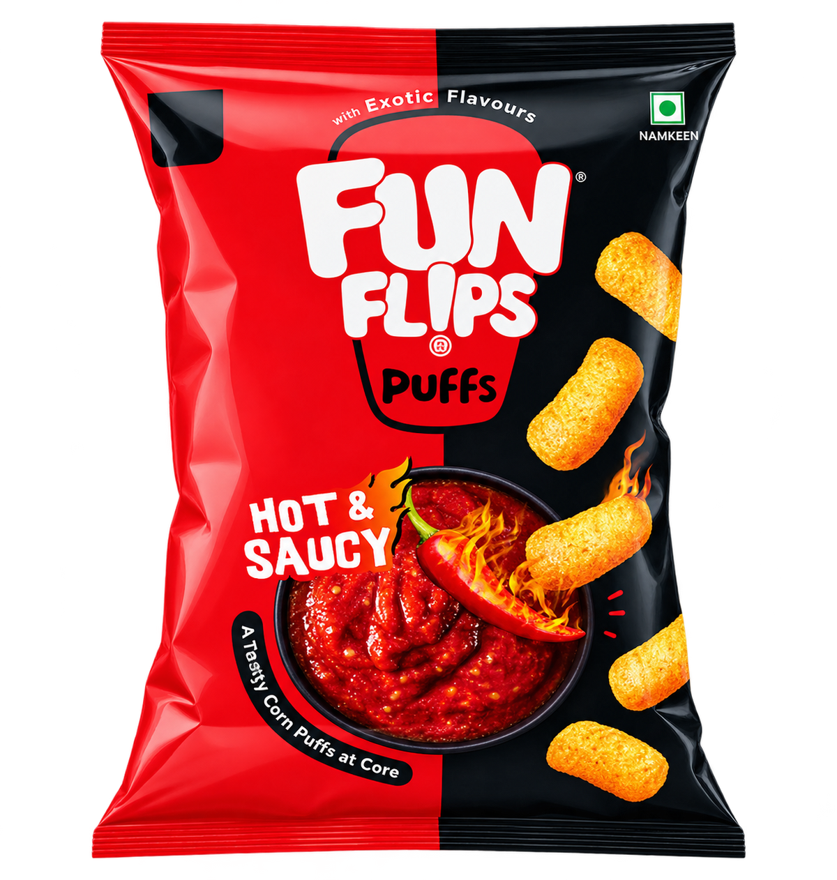FUN FLIPS hot & saucy | 20 Rs Big Pack