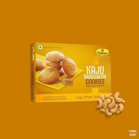 Indian Candies | Haldiram Kaju Nankhatai Cookies | 250g box | Tangy Shop - TANGY SHOP