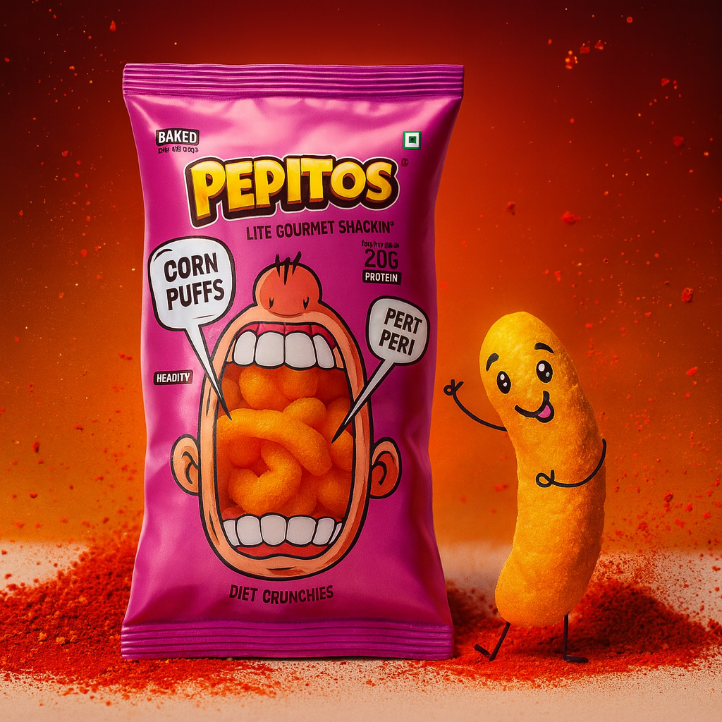 Pepitos Corn Puffs - Peri Peri -XXL Party Pack -140g