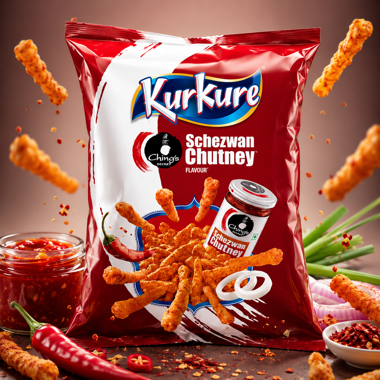 Kurkure Schezwan Chutney | 60g | Imported from India