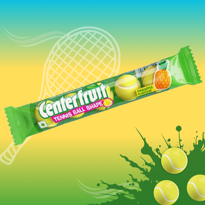 Center Fruit Tennis Ball Pineapple Flavour | PACK OF 5 | Chewing Gum