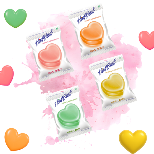 Heartbeat Candy Assorted 4 Flavours | Pack of 20 | Tangy Shop